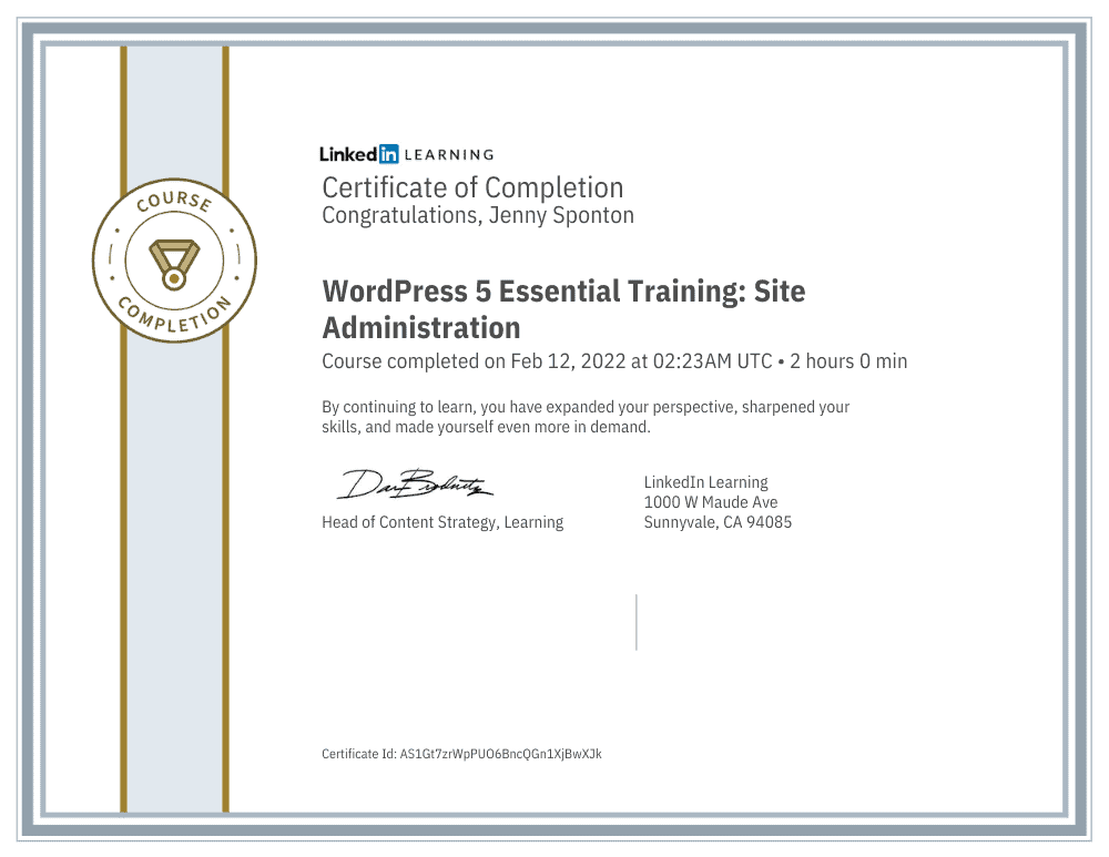 wordpress-5-essential-training-site-admin-certification-jenny-sponton-website-spot-n-designs-yelm-washington-wa-web-designer-wordpress-design